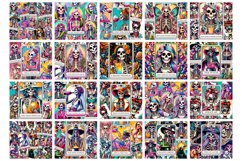Skeleton tarot cards Tumbler wraps BUNDLE PNG, 20 oz. Product Image 2