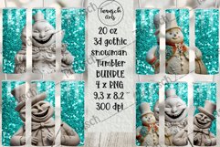 3d gothic christmas ugly snowman plaster 20oz tumbler Bundle Product Image 1