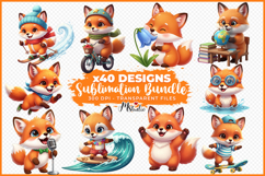 Cute Fox Activities PNG Kids Sublimation Bundle Product Image 2