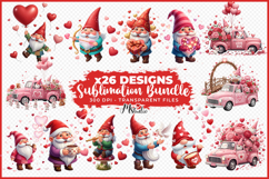 Valentine Gnome Sublimation Bundle with Hearts Product Image 2