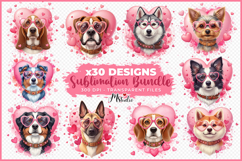 Valentine Dogs Sublimation Bundle Cute Puppy PNG Product Image 2
