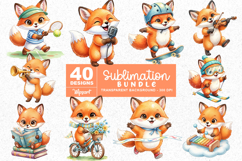Cute Fox Daily Life Clipart PNG Bundle Product Image 2