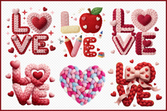 Knitted Valentine Love Clipart PNG Bundle Product Image 2