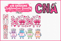 Cute Valentine Nurse Clipart PNG Bundle Product Image 2