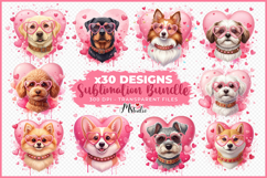Valentine Dogs Sublimation Bundle Cute Puppy PNG Product Image 3