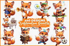 Cute Fox Activities PNG Kids Sublimation Bundle Product Image 3
