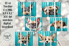 20oz glitter tumbler peeking dog mix breeds Sublimation Product Image 2