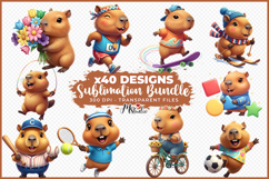 Cute Capybara Sublimation Bundle 40 PNG Designs Product Image 3