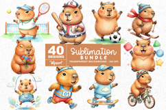 Cute Capybara Activities Sublimation PNG Bundle Product Image 3