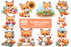 Cute Fox Daily Life Clipart PNG Bundle Product Image 4