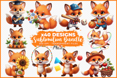 Cute Fox Activities PNG Kids Sublimation Bundle Product Image 4