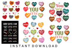 Valentine Candy Heart PNG You Are Enough Product Image 1