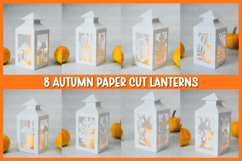 8 Autumn lantern SVG I Fall candle Paper cut SVG Product Image 1