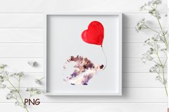 Hedgehog watercolor, hedgehog valentine&#039;s day Product Image 1