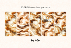 Coffee &amp; Cream Digital Paper Watercolor Seamless Patterns Product Image 2