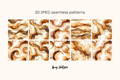 Coffee &amp; Cream Digital Paper Watercolor Seamless Patterns Product Image 3