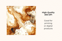 Coffee &amp; Cream Digital Paper Watercolor Seamless Patterns Product Image 4