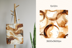 Coffee &amp; Cream Digital Paper Watercolor Seamless Patterns Product Image 5