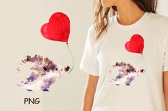 Hedgehog watercolor, hedgehog valentine&#039;s day Product Image 2
