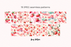 Strawberry Milk Digital Paper Bundle Seamless Patterns Product Image 3