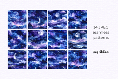 Moon &amp; Night Sky Digital Paper Seamless Pattern Bundle Product Image 2