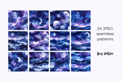 Moon &amp; Night Sky Digital Paper Seamless Pattern Bundle Product Image 3
