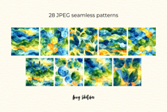 Terra Futura Digital Paper Bundle Watercolor Seamless Patter Product Image 4