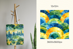 Terra Futura Digital Paper Bundle Watercolor Seamless Patter Product Image 6