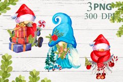 Christmas Gnomes . watercolour PNG Product Image 1