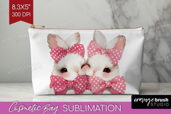 Bunnies Valentine Cosmetic Bag Cute Valentines Day Makeup Product Image 1