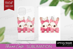 Bunnies Valentine Phone Case PNG Cute Valentines Day Case Product Image 1