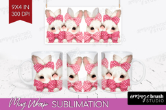 Bunnies Valentine Mug Wrap Cute Valentines Day Mug PNG Product Image 1