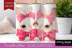 Bunnies Valentine Tumbler Wrap Cute Valentines Day Tumbler Product Image 1