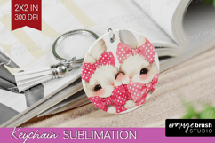 Bunnies Valentine Keychain PNG Cute Valentines Day Keychain Product Image 1