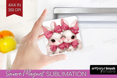 Bunnies Valentine Magnet Sublimation Cute Valentines Day Product Image 1