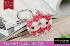 Bunnies Valentine Keychain PNG Cute Valentines Day Keychain Product Image 1