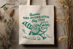 Bunnies Are Overrated Stay Feral SVG | Funny Easter Raccoon Product Image 3