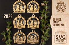 Bunnies ornaments svg, Christmas Ornaments svg Product Image 1