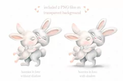 Cute Bunny PNG, Love Baby animals, Funny Valentines day card Product Image 2