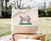 Bunnies with gift embroidery design, cute bunnies in love Product Image 3