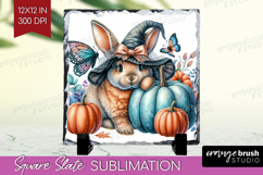 Bunny Halloween Slate PNG Coquette Square Slate Sublimation Product Image 1