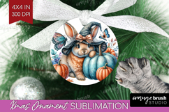 Bunny Halloween Ornament PNG Coquette PNG Sublimation Product Image 1