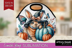 Bunny Halloween Lunch Bag Coquette Lunch Bug PNG Sublimation Product Image 1