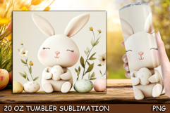 Easter Bunny Holding Eggs 20 oz Tumbler Wrap Product Image 1