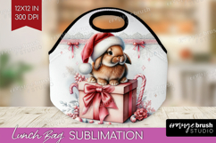 Bunny Pastel Christmas Lunch Bag Coquette Xmas Lunch Bug PNG Product Image 1