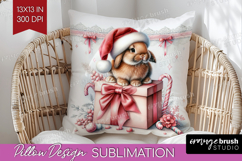 Bunny Pastel Christmas Pillow Sublimation Coquette Xmas Product Image 1