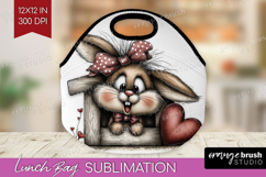 Bunny Valentine Lunch Bag Whimsical Animal Lunch Bug PNG Product Image 1