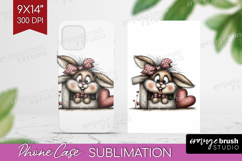 Bunny Valentine Phone Case PNG Whimsical Animal Case PNG Product Image 1