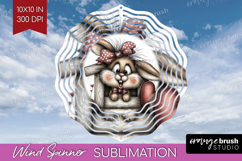 Bunny Valentine Wind Spinner Sublimation PNG Whimsical Product Image 1