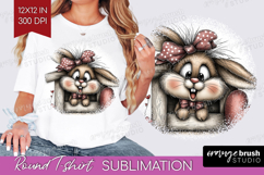 Bunny Valentine Round Tshirt Background Whimsical Animal PNG Product Image 1
